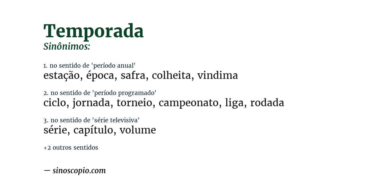 Sinônimo de temporada