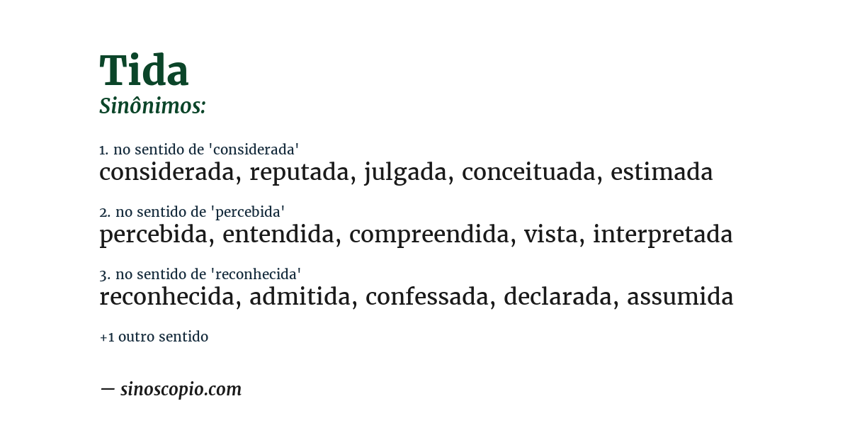 Sinônimo de tida