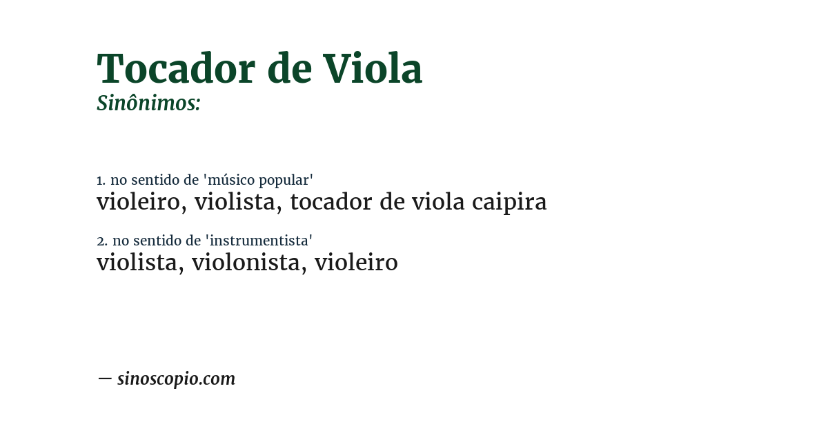 Sinônimo de tocador de viola