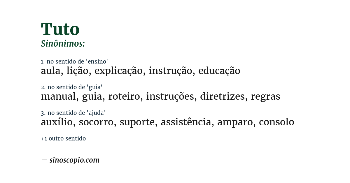 Sinônimo de tuto