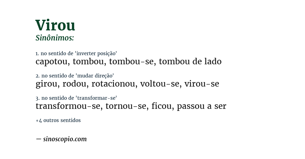 Sinônimo de virou