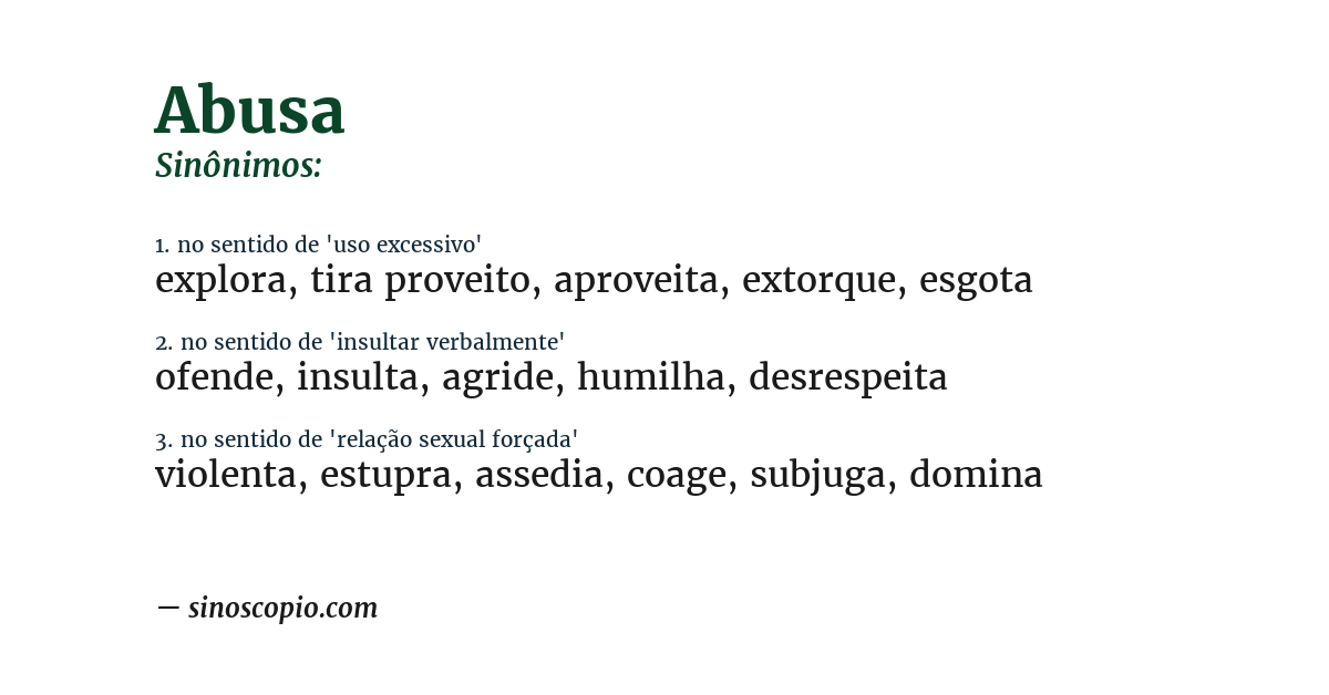 Sinônimo de abusa