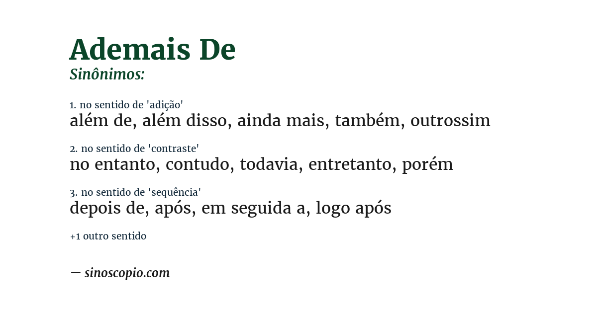 Sinônimo de ademais de