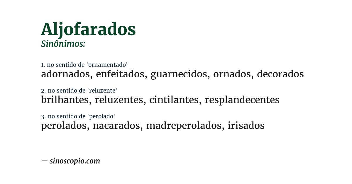 Sinônimo de aljofarados