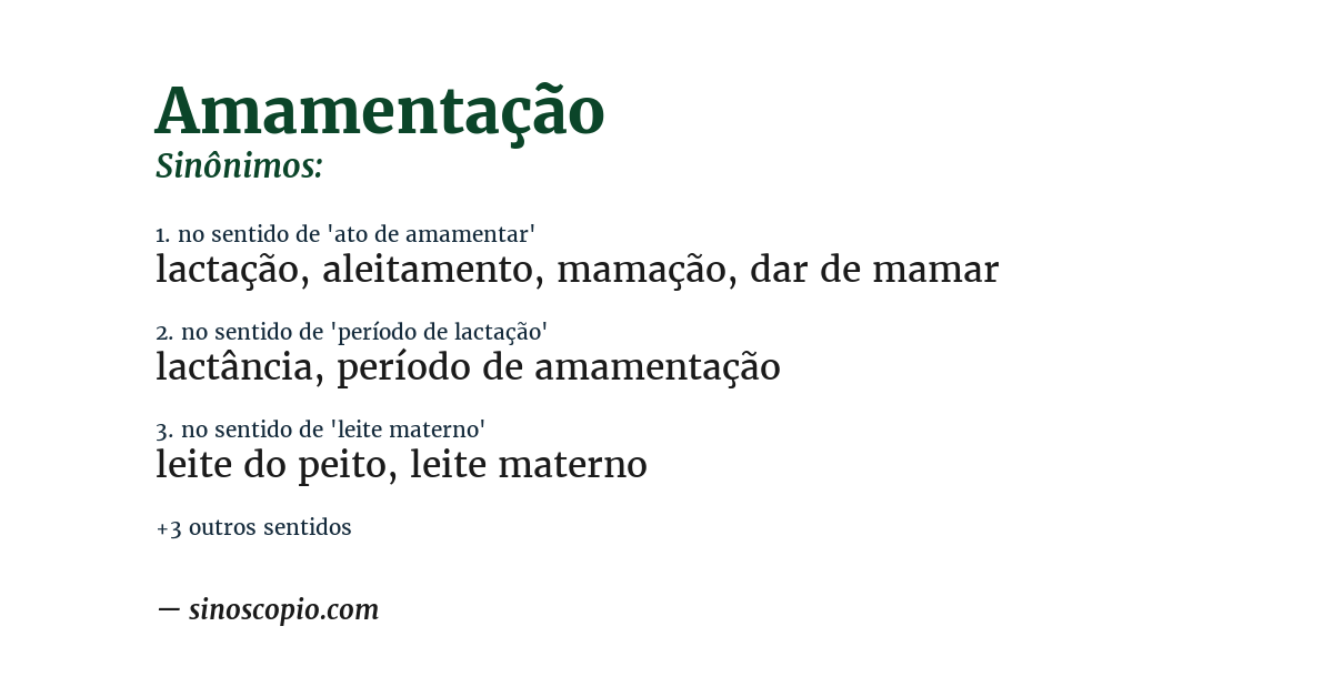Sinônimo de amamentação