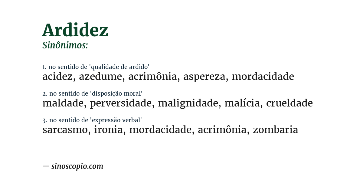 Sinônimo de ardidez