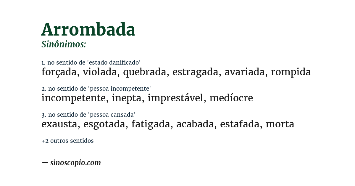 Sinônimo de arrombada