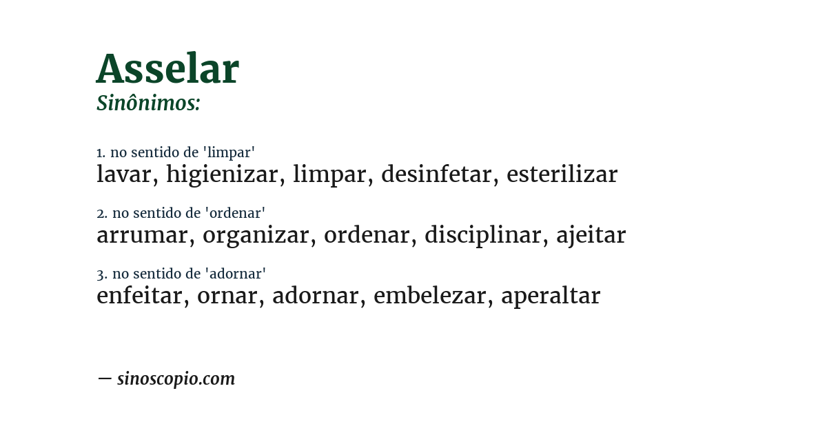 Sinônimo de asselar
