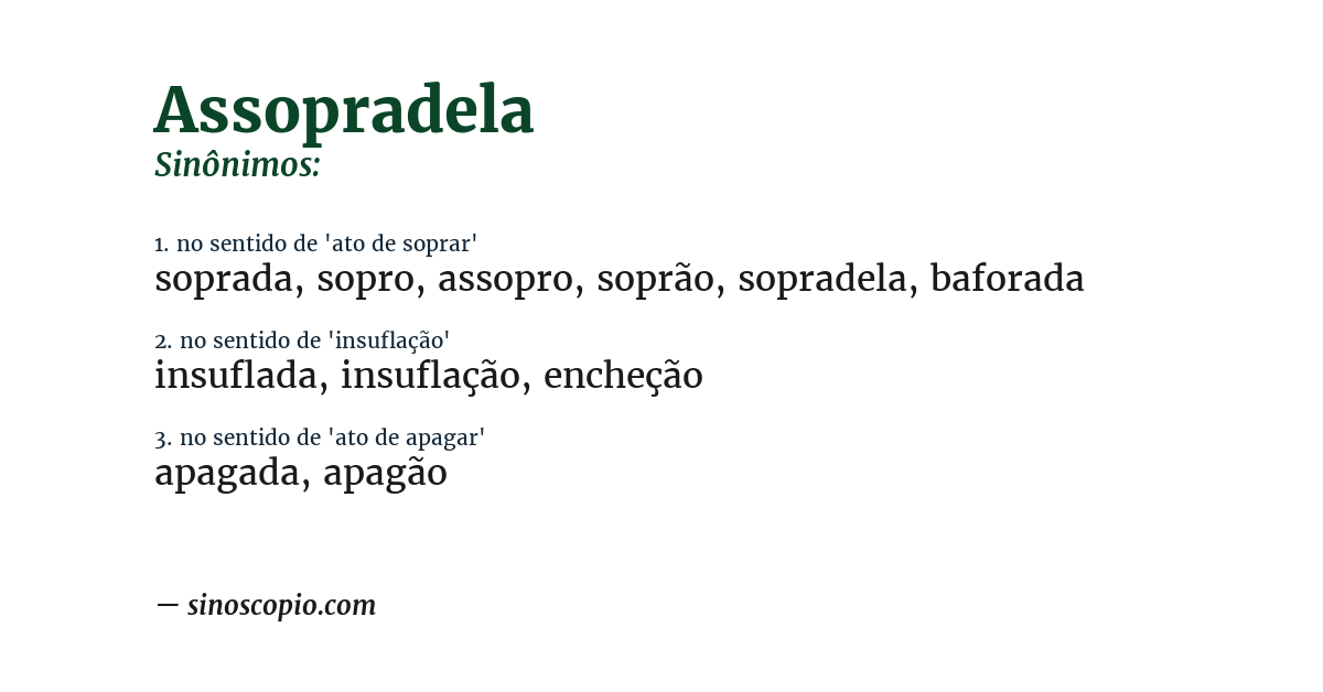 Sinônimo de assopradela