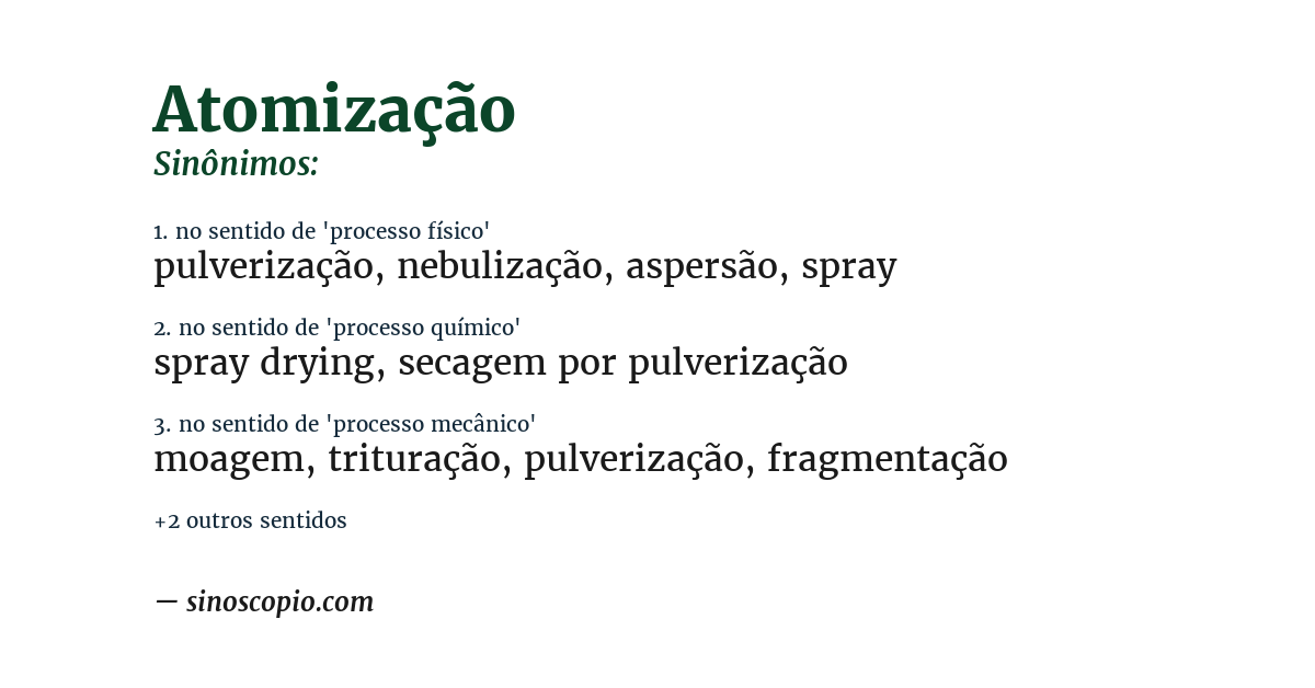 Sinônimo de atomização