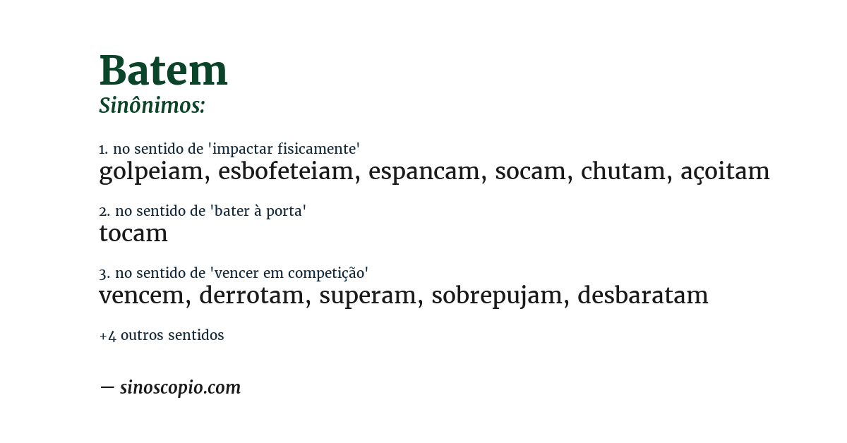 Sinônimo de batem