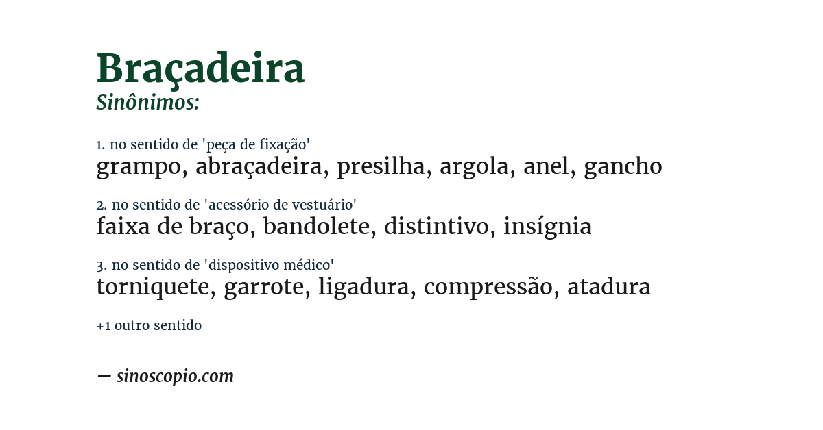 Sinônimo de braçadeira