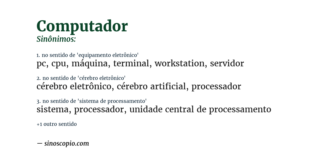 Sinônimo de computador