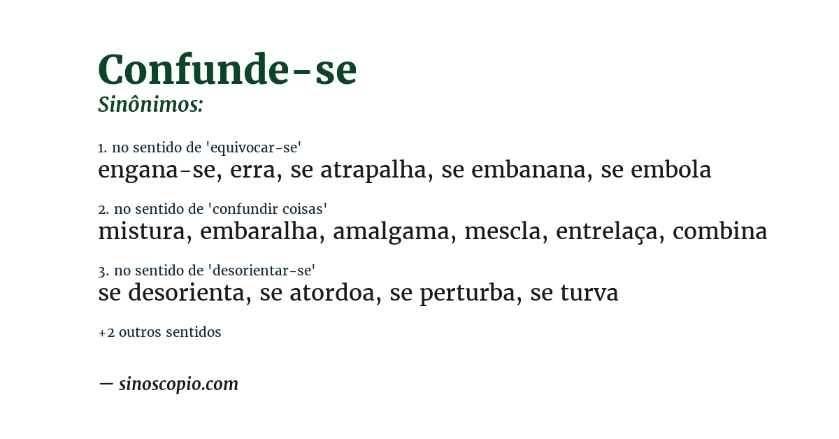 Sinônimo de confunde-se