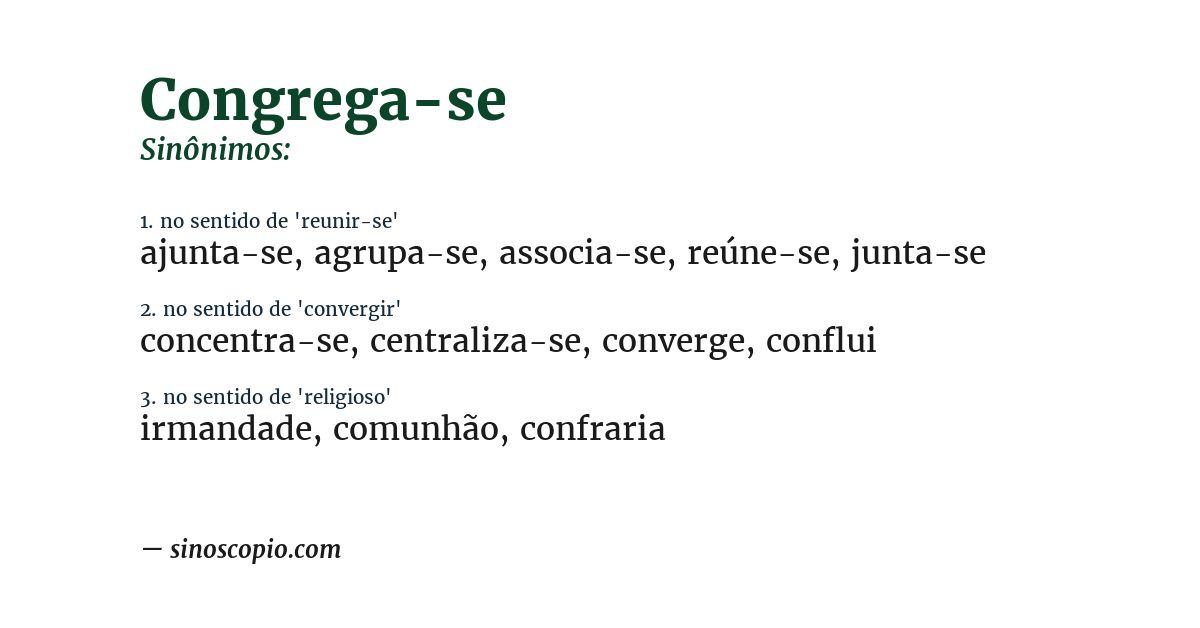 Sinônimo de congrega-se