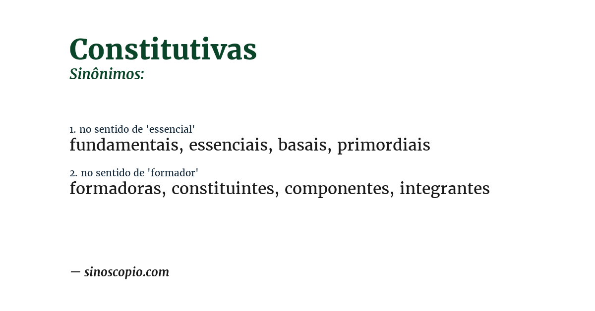 Sinônimo de constitutivas