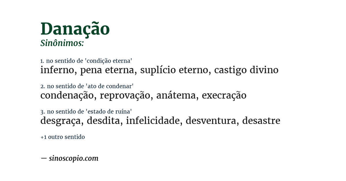 Sinônimo de danação