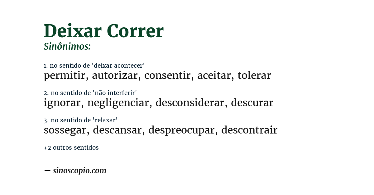 Sinônimo de deixar correr