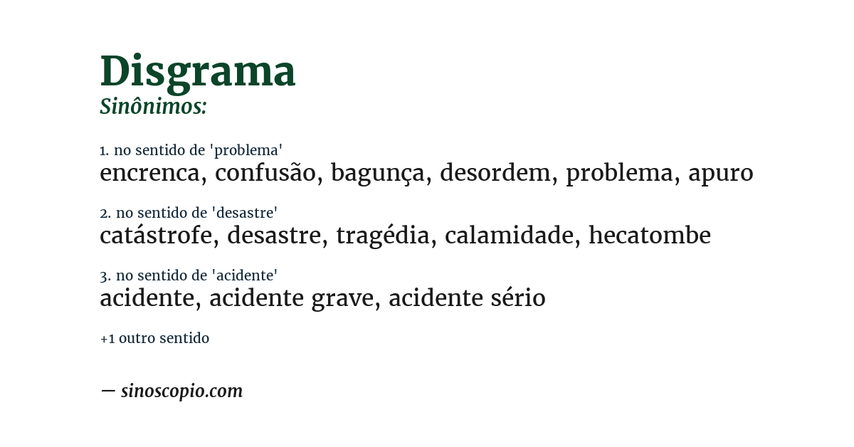 Sinônimo de disgrama