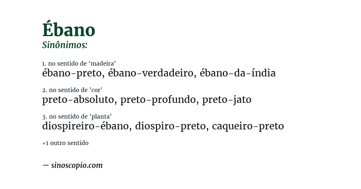 Sinônimo de ébano