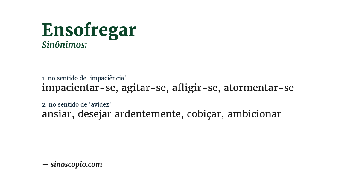 Sinônimo de ensofregar