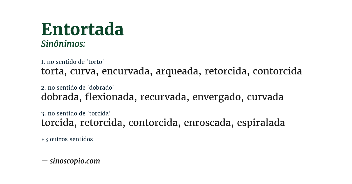 Sinônimo de entortada