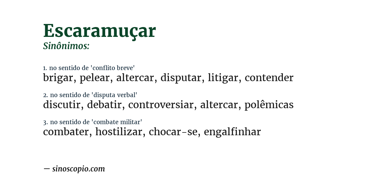 Sinônimo de escaramuçar