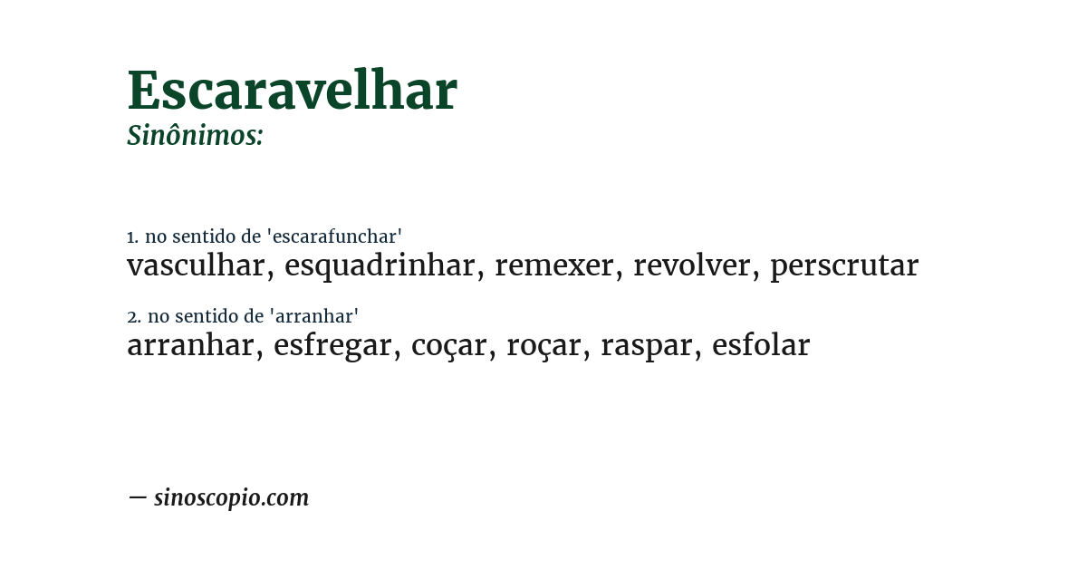 Sinônimo de escaravelhar