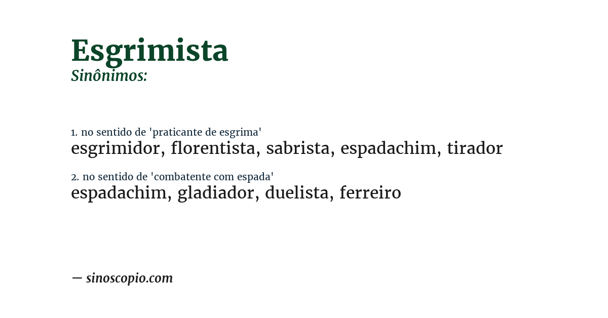 Sinônimo de esgrimista