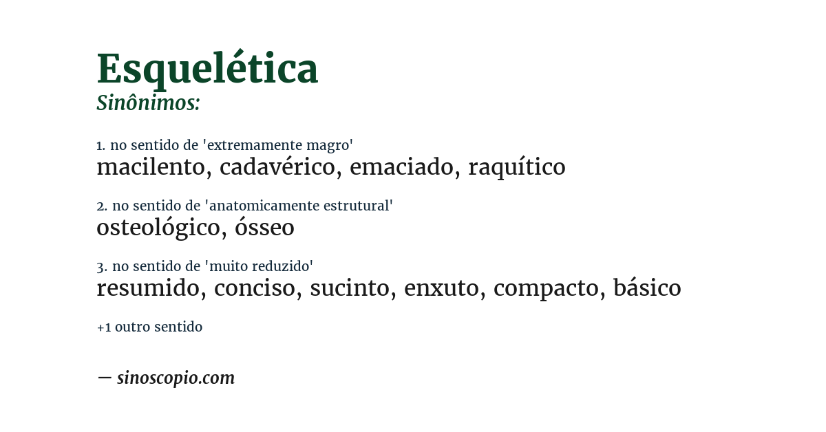 Sinônimo de esquelética
