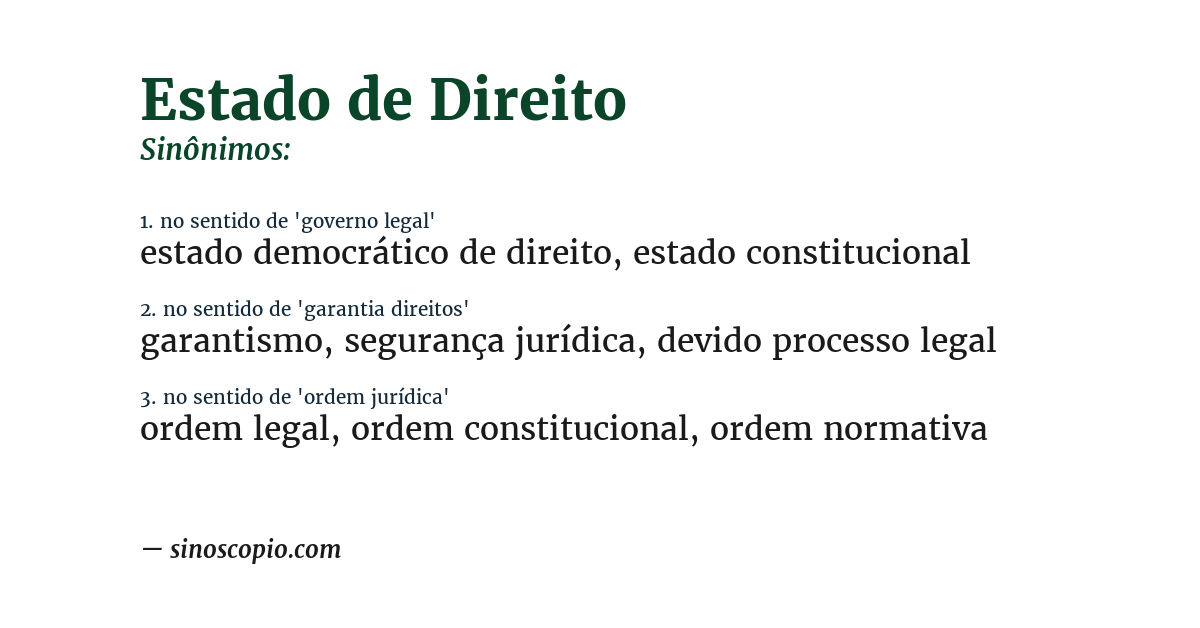Sinônimo de estado de direito