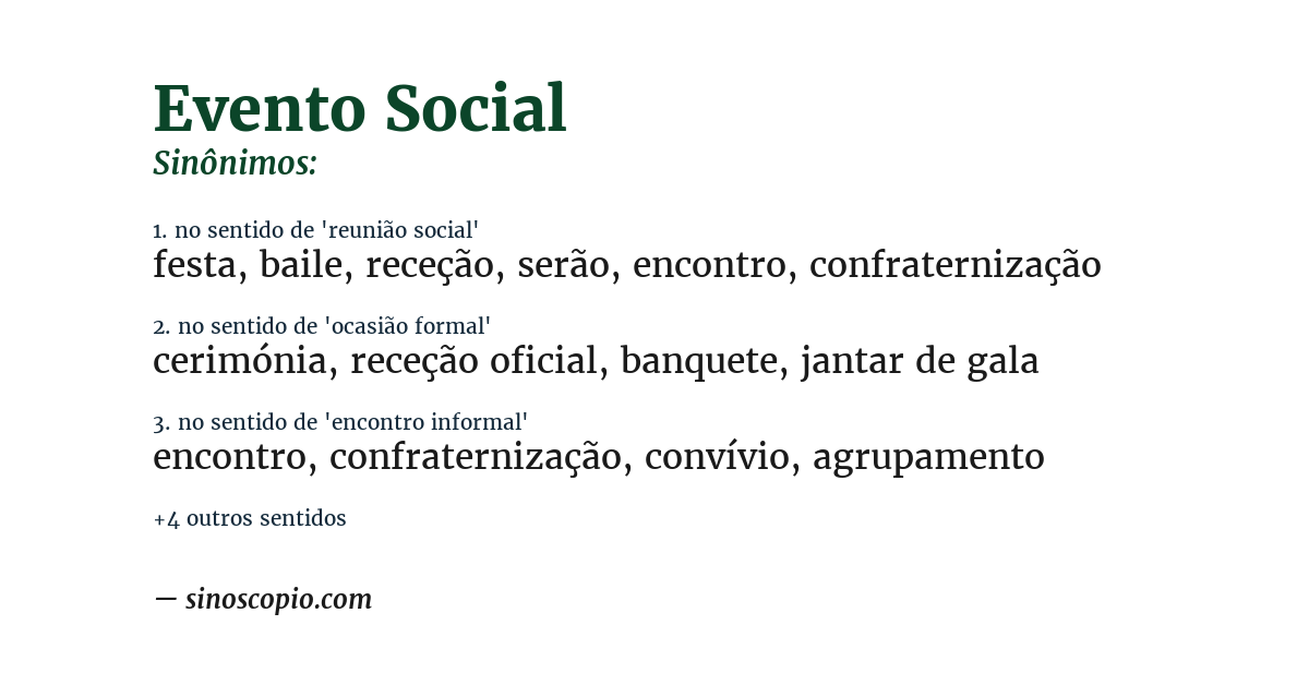 Sinônimo de evento social