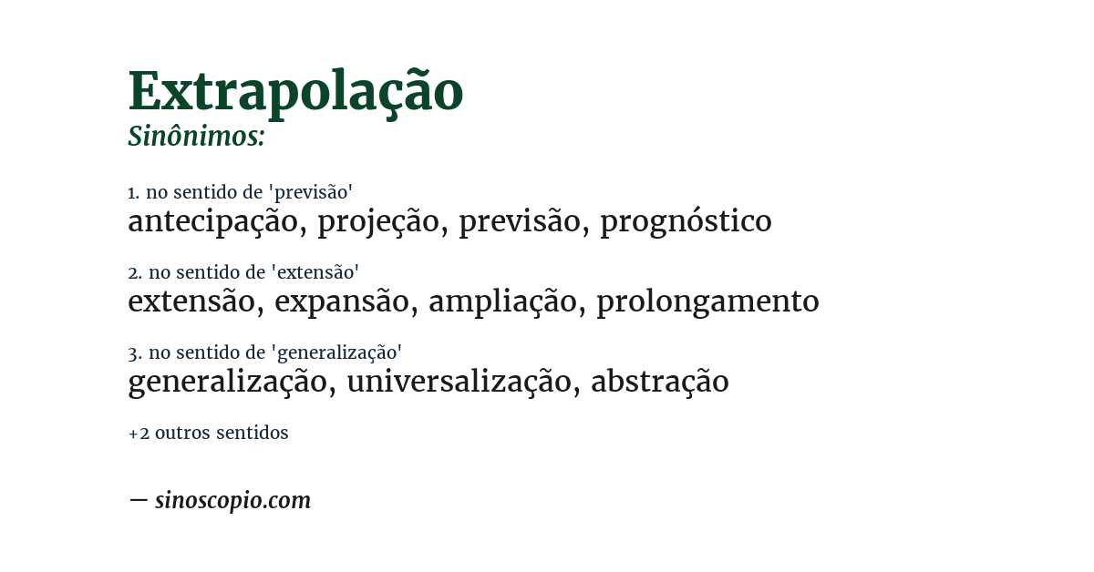 Sinônimo de extrapolação