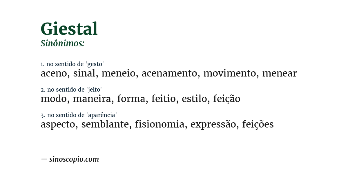 Sinônimo de giestal