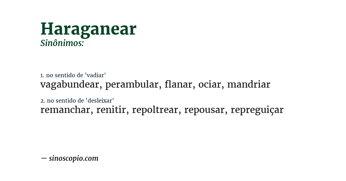 Sinônimo de haraganear