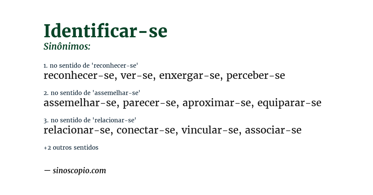 Sinônimo de identificar-se