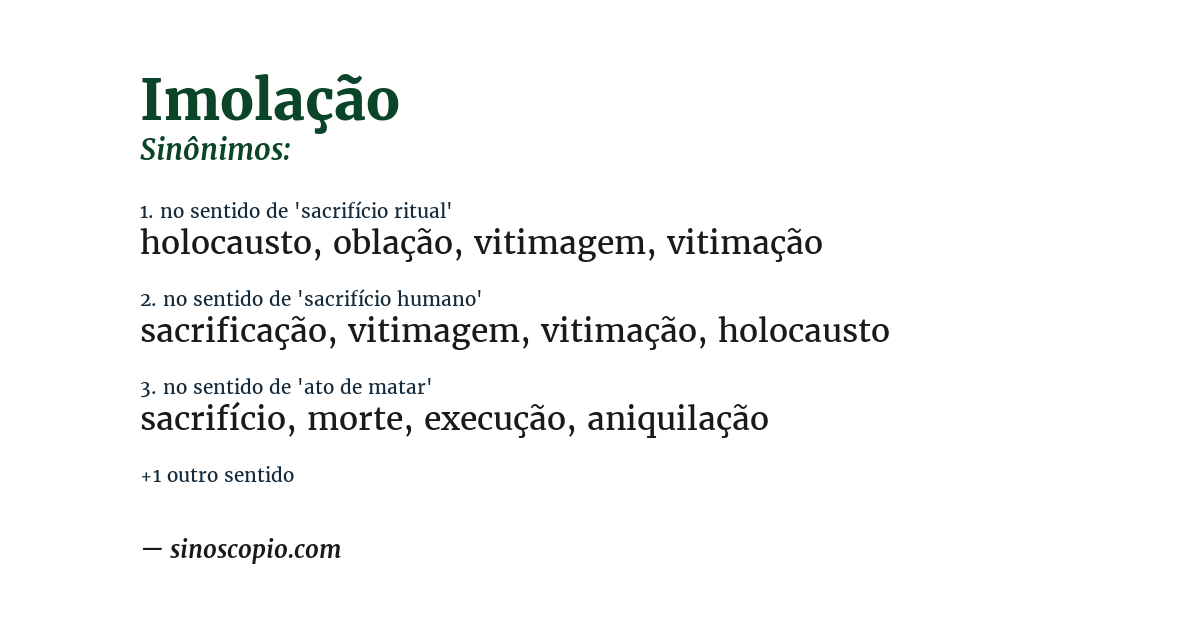 Sinônimo de imolação