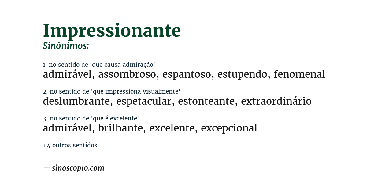 Sinônimo de impressionante