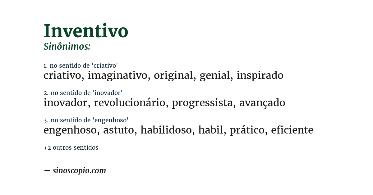 Sinônimo de inventivo
