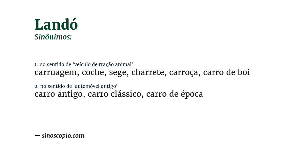 Sinônimo de landó