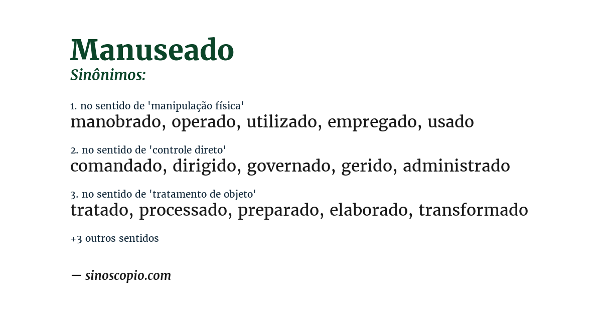 Sinônimo de manuseado