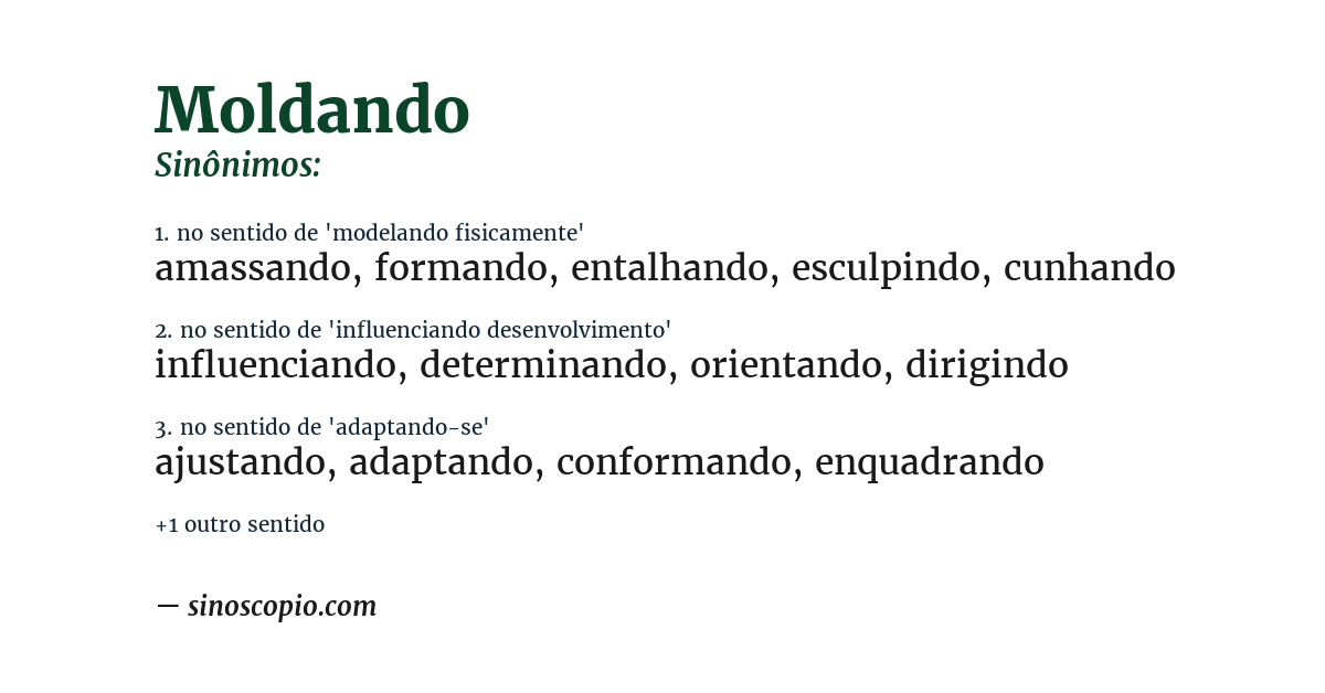 Sinônimo de moldando