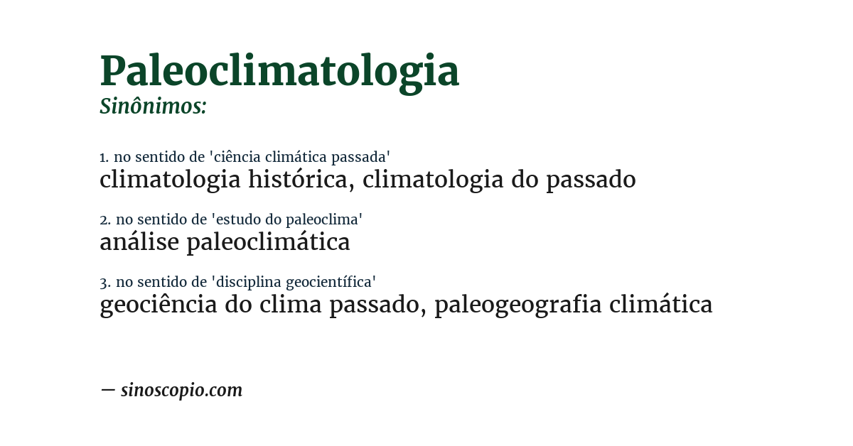 Sinônimo de paleoclimatologia