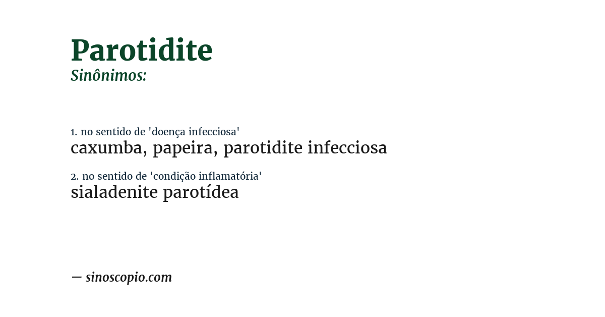 Sinônimo de parotidite