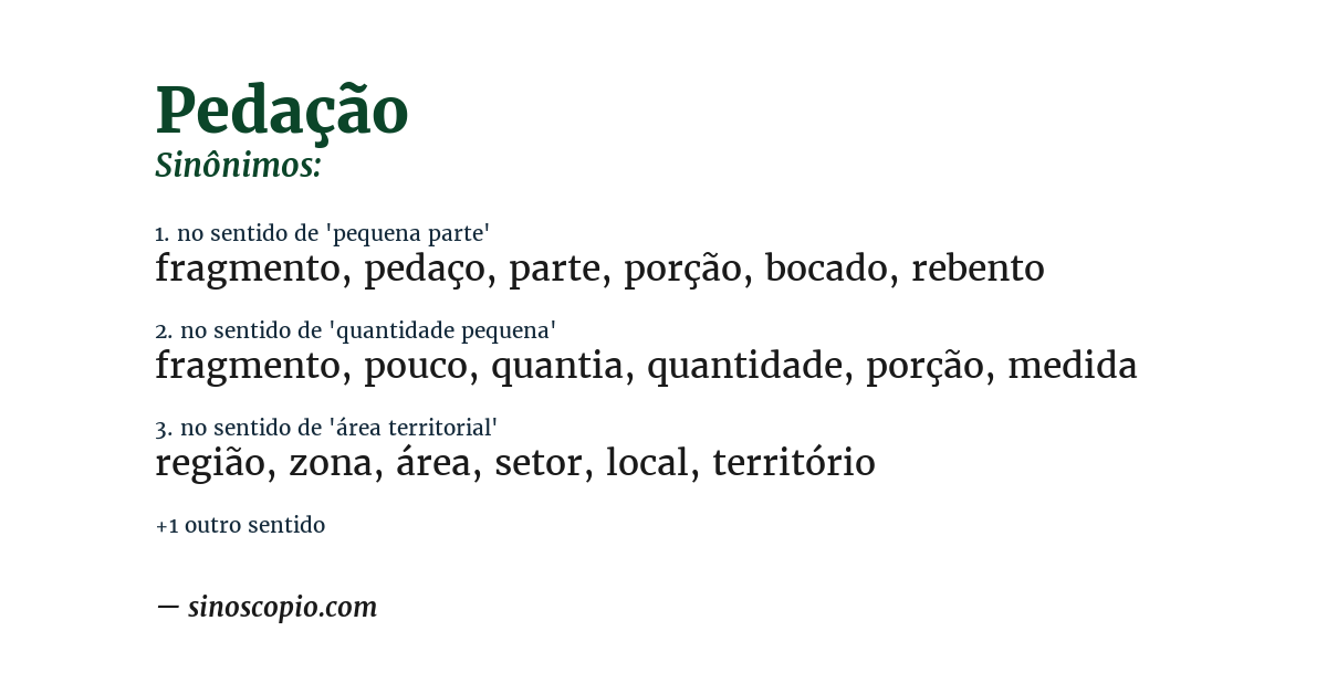Sinônimo de pedação