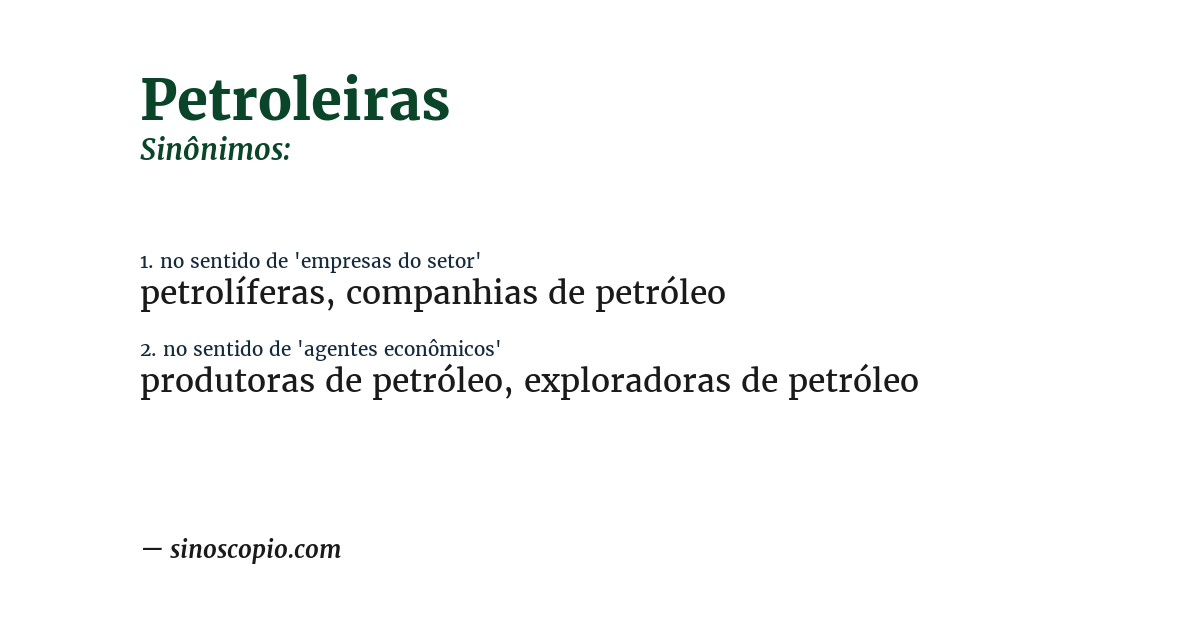 Sinônimo de petroleiras