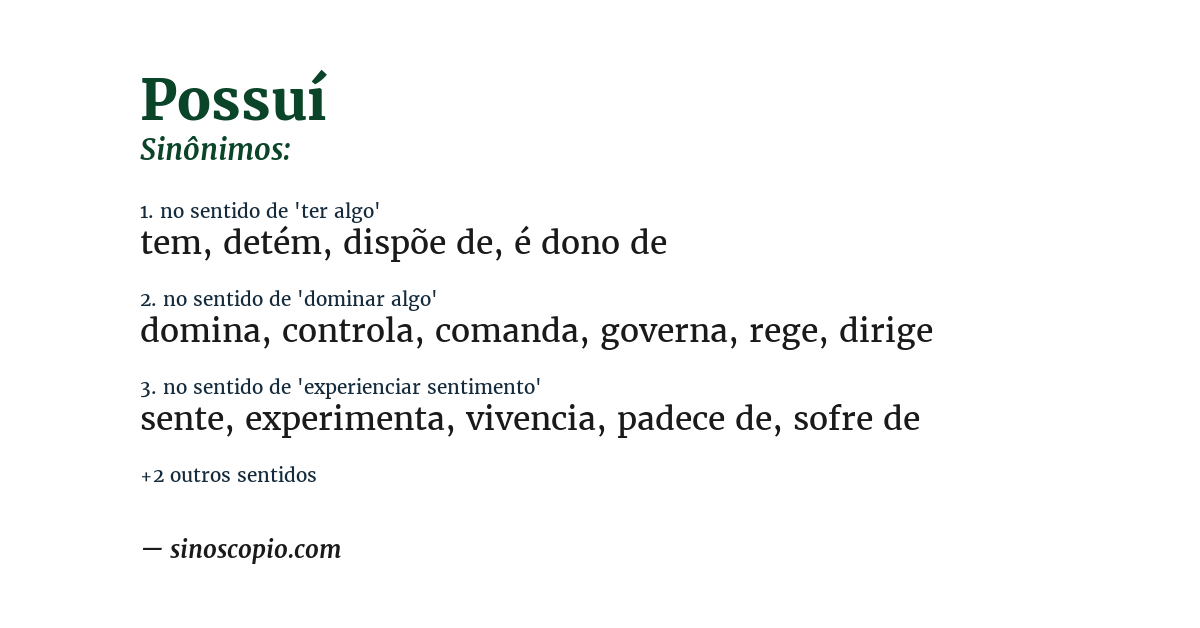 Sinônimo de possuí