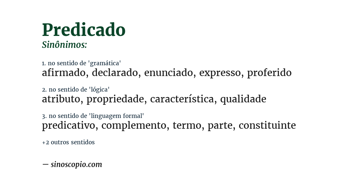 Sinônimo de predicado