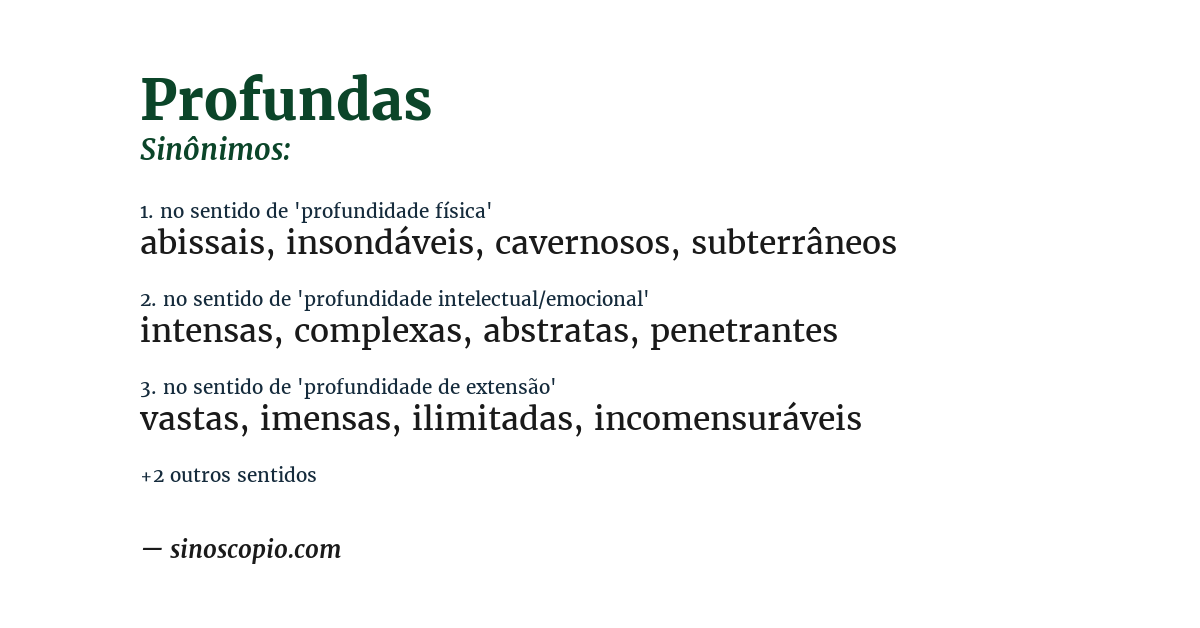 Sinônimo de profundas