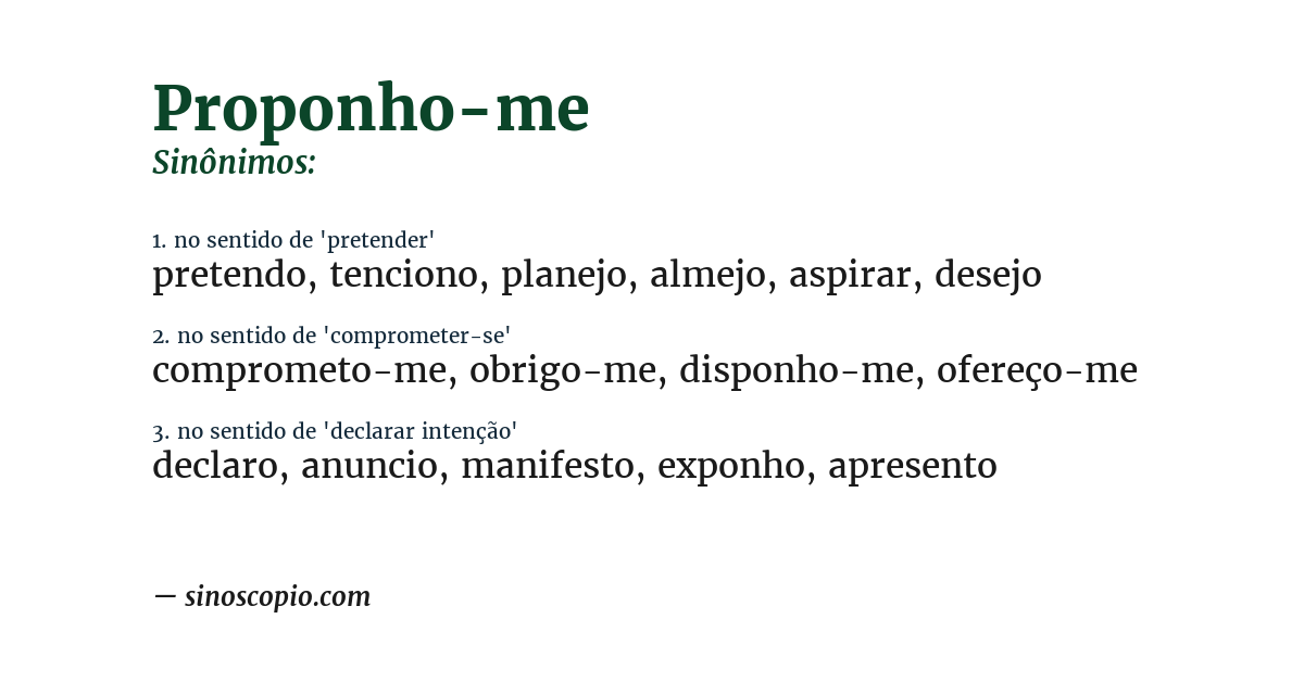 Sinônimo de proponho-me